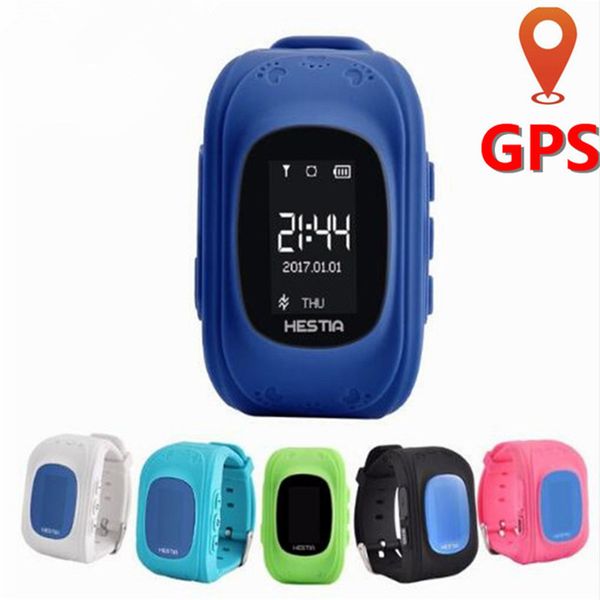 

kids gps watch gps children watch phone sim card led baby smart sos call location finder anti lost safety child wristband, Slivery;brown