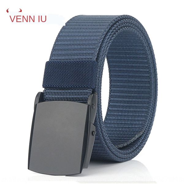 

high performance sports outdoor men's belt automatic buckle young students smooth buckle leisure canvas canvas nylon belt, Black;brown