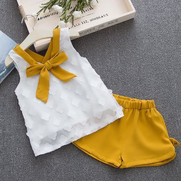 

юмор медведь baby girl одежда жаркое лето детская одежда для девочек наборы дети bay одежда малыша шифон бантом пальто + брюки 1-4y, White