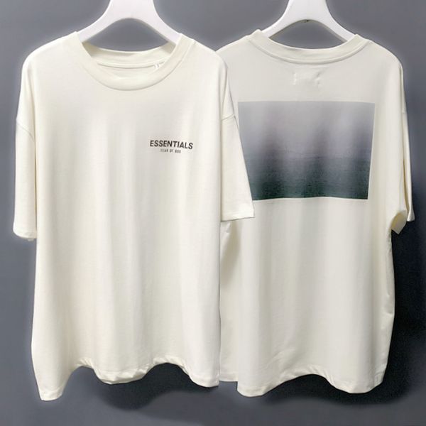 

страх божий тенниски fog эфирные тройники hip hop streetwear 2019ss моды est футболки сыпучие ovesized короткие slevee tee дизайнер, White;black