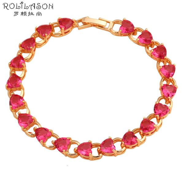 

graceful zirconia jewelry beautiful heart style gold tone rose crystal bracelets party & prom fashion jewelry tbs768, Black