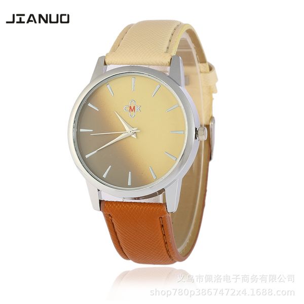 

hipster women's watch leisure gradient quartz watch for students, Slivery;brown