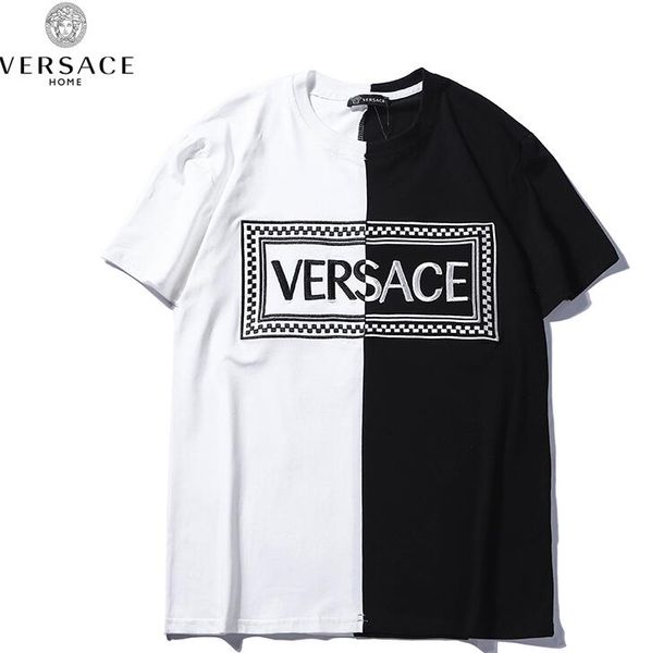 

men t shirt cotton versace clothing short sleeve hip hop tee print t-shirt, White