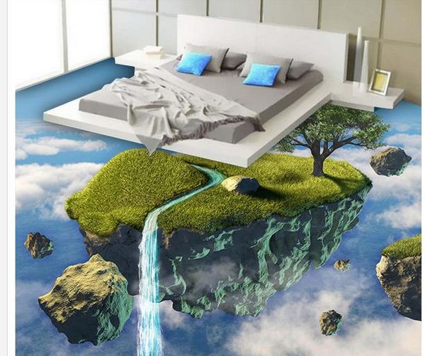 

3d bathroom wallpaper waterproof 3d paradise heaven and earth floor