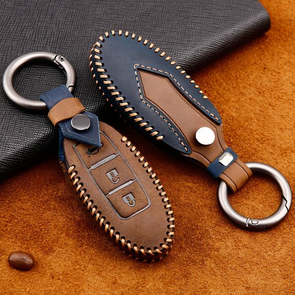 

genuine leather handmade car key cover key case for qashqai j10 j11 x-trail t31 kicks tiida pathfinder murano note juke