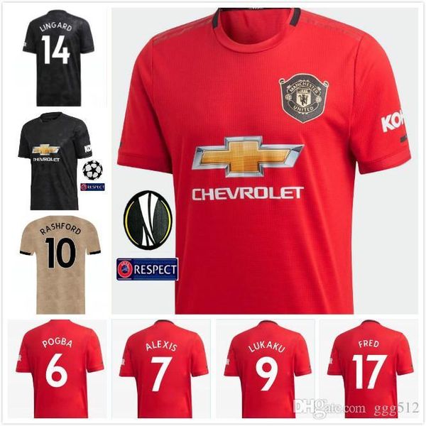 

2019/20 manchester maguire pogba lingard united soccer jerseys man 19 20 utd martial rashford james wan bissaka men kids football kits shirt, Black;yellow