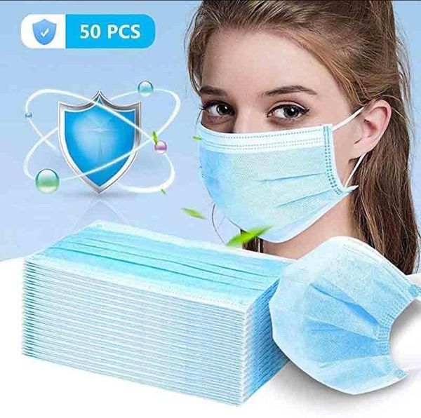 

in stock disposable face masks 50pcs pm2.5 elastic mouth soft breathable face non woven n95 level masque anti-dust mask 24 hours ship