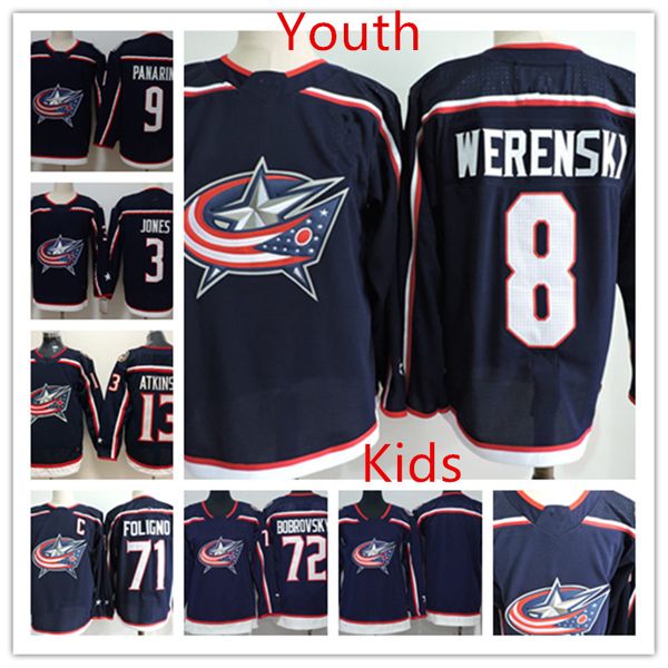 

Youth Columbus Blue Jackets Zach Werenski Jersey Kids Artemi Panarin Seth Jones Nick Foligno Sergei Bobrovsky Columbus Blue Jackets Jersey