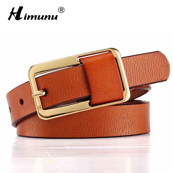 

brand luxury pin buckle 100% cowhide female belt for women hip-hop genuine leather jeans girdles belts candy 8 colors y200501, Black;brown
