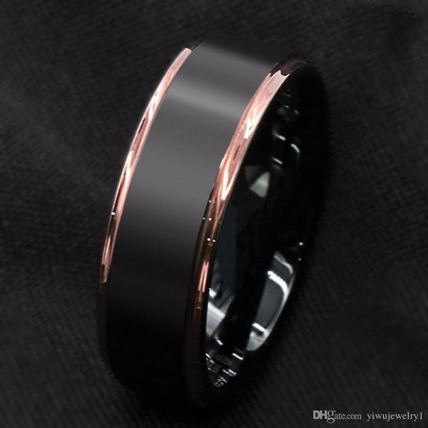 

8mm tungsten carbide ring rose gold black brushed wedding band ring men's jewelry size 6- 13, Silver