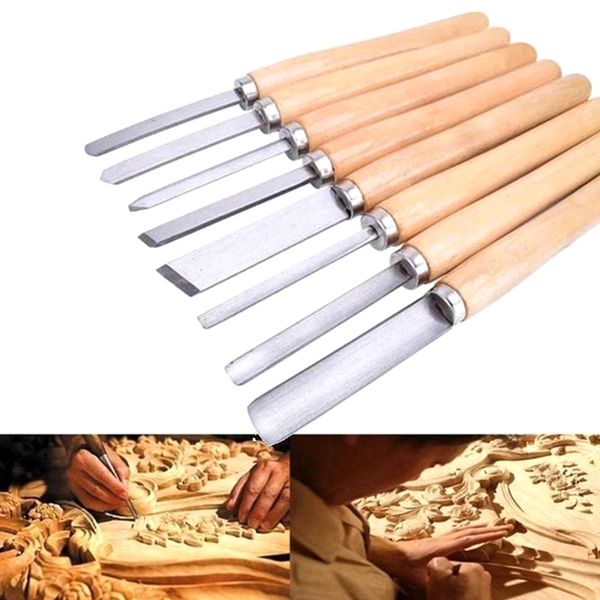 

8/10/12pcs gouge lathe chisel woodworking wood tools carving turning art kit j8 #3