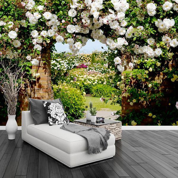 

custom 3d mural wallpaper pastoral style rose lobby landscape fresco living room bedroom cafe romantic backdrop wall decor mural