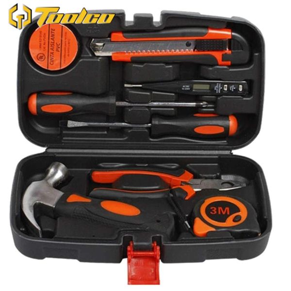 

toolgo 9pcs household combination kit gift set hardware toolbox wide application hand tool set general household kit