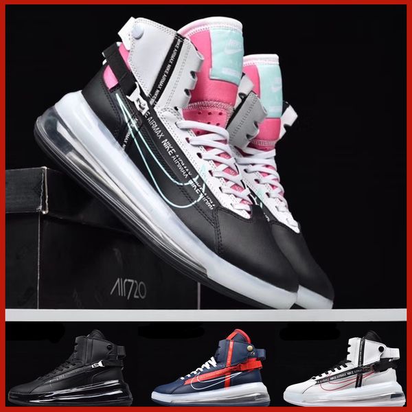 

air cushion 720 saturn max hight leathe sneakers runner trainers mens sport running shoes boots, Black
