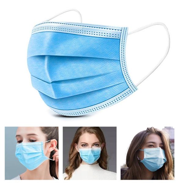 

disposable masks 30 pcs mouth mask 3-ply anti-dust nonwoven elastic earloop salon mouth face masks