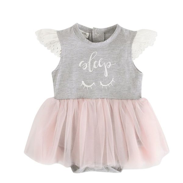 

baby girls fashion novel cartoon print princess style rompers gray small flying sleeve cotton baby girl cute rompersa, Blue