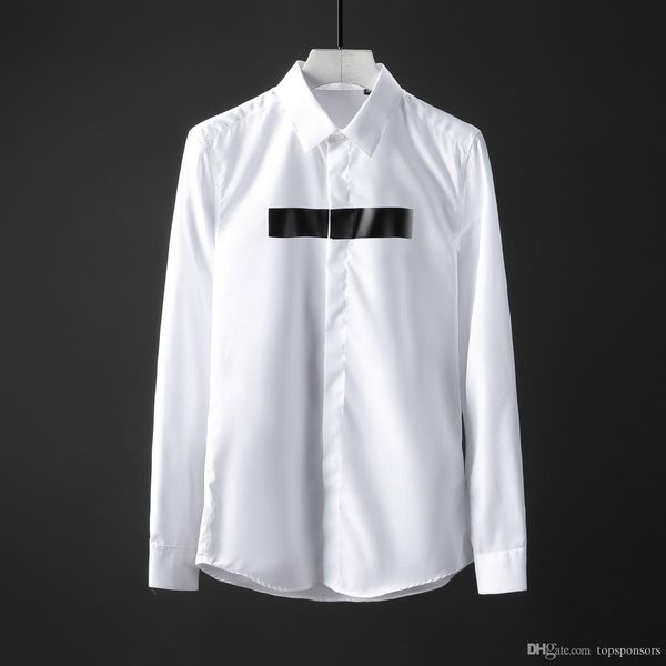 

new 100% cotton men shirt masculina fashion resin printing long sleeve mens dress shirt trend slim fit mens dress shirts, White;black