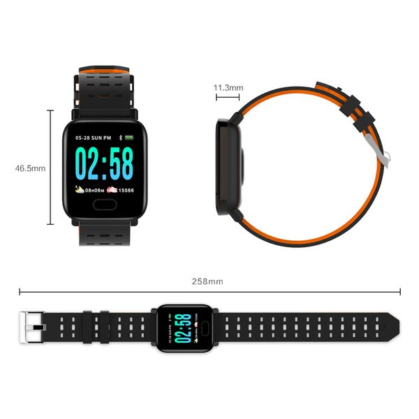 

large color screen smart sport bracelet watch, Slivery;brown