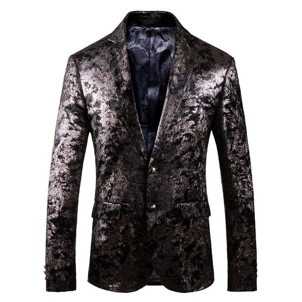 

asian size mens stylish 3d printed casual wuit blazers latest coat designs men suits for wedding slim fit singers clothing homme, White;black