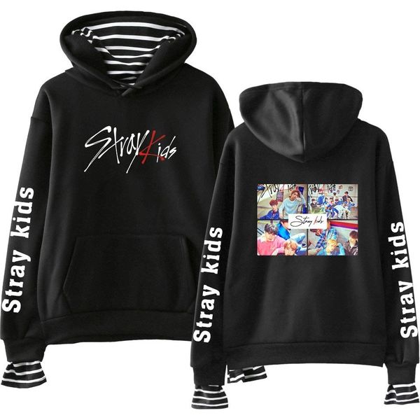 

kpop stray kids hoodie i am you fans spring fashion hoodies harajuku long sleeve kpop sweatshirts hoodies women girl clothes, Black