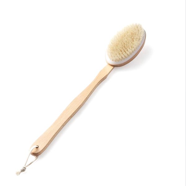 

popular wooden long handle bath brush massage bath bristle brush soft hair rub back rub bath home bathroom items