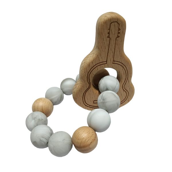 

50pcs organic baby teether bracelet wooden animal teether natural teething grasping toy baby shower gift newborn teether toys