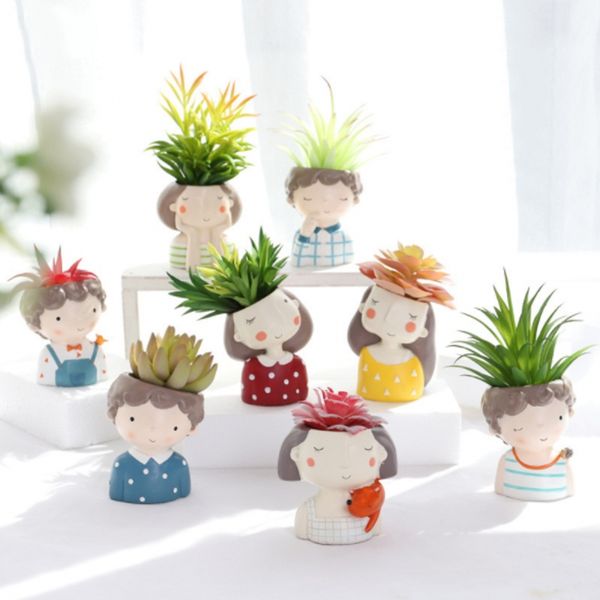 

flower girl plants vase european style succulent plants planter pot mini bonsai cactus flower pot home decor craft