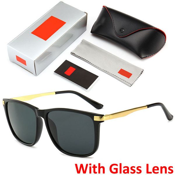 

2019 Top Quality Square Glass Lens Mens Luxury Designer Sunglasses Brand Classic Designer Glasses Mens Sunglasses With Retail Box and Case