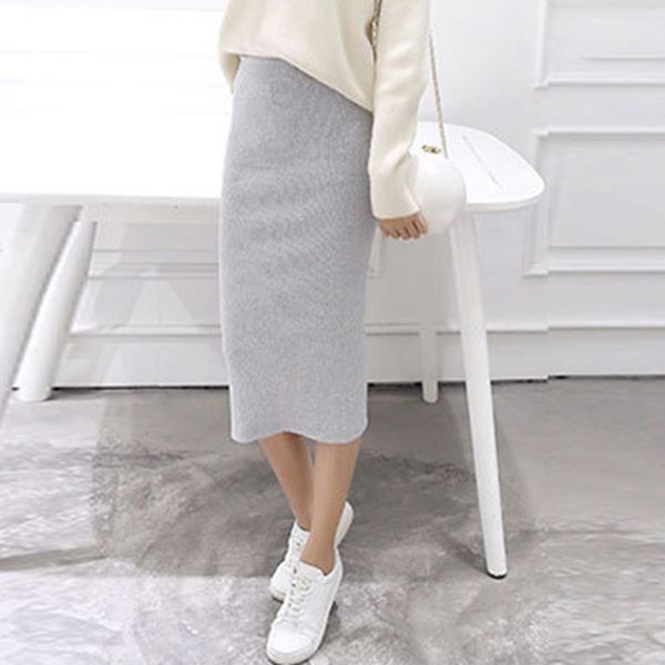 

pencil skirts women midi summer solid female high waist split business skirt, Black