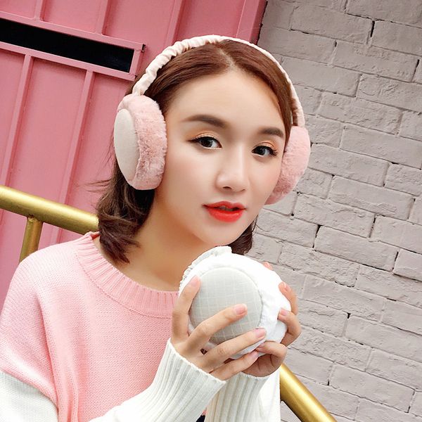 

new collapsible fur winter earmuffs for women warm earmuffs ear warmers gifts for girls cover ears ear muff ab338, Blue;gray