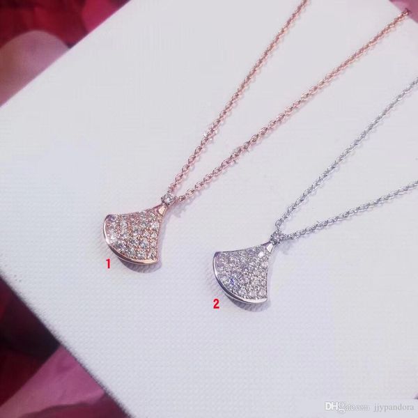 

fahmi 2019 diva series high-end custom necklace 18k gold diamond fan-shaped skirt noble atmosphere men and women necklace, Silver