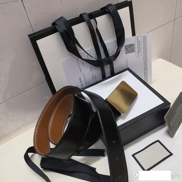 

2019selling new mens womens black belt genuine leather business belts pure color belt snake pattern buckle belt + belts box, Black;brown