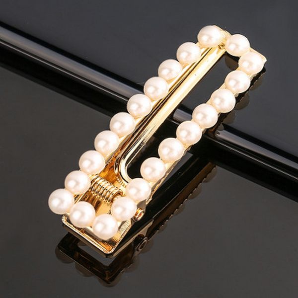 

pearl and diamante hair clip barrette hairclip hairpins pearl white metal hair barrettes fermaglio per capelli rpwdw, Black;brown