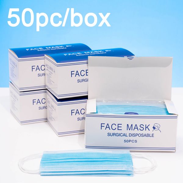 

50/100/200 шт dhl бесплатная доставка маска одноразовые earloop лицо рот маски 3 слоя антипылевая маска безопасный дышащий рот маска -010