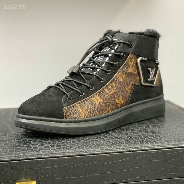 

new men's european station autumn and winter board shoes mid-casual shoe casual luxurious shoes for men sports shoes athletic sport sho, Black