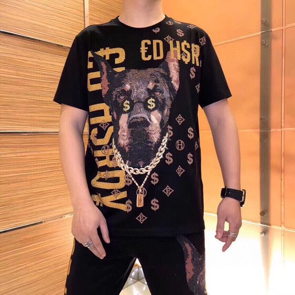 

2020ss spring summer t shirt multicolored austrian gold diamond two shares of european cotton invincible handsomeroyal style black white
