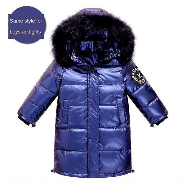 

2019 wear girl's midi bright children's down jacket face wash-children's down jacket for children, Blue;gray