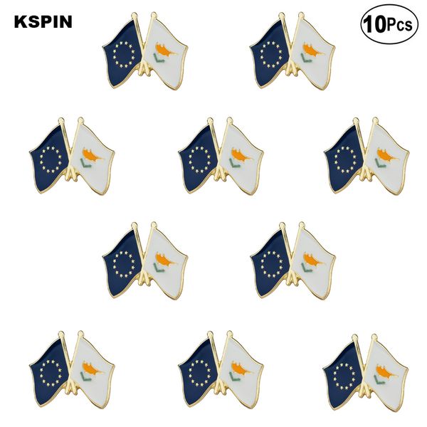 

eu & cyprus lapel pin flag badge brooch pins badges 10pcs a lot, Gray