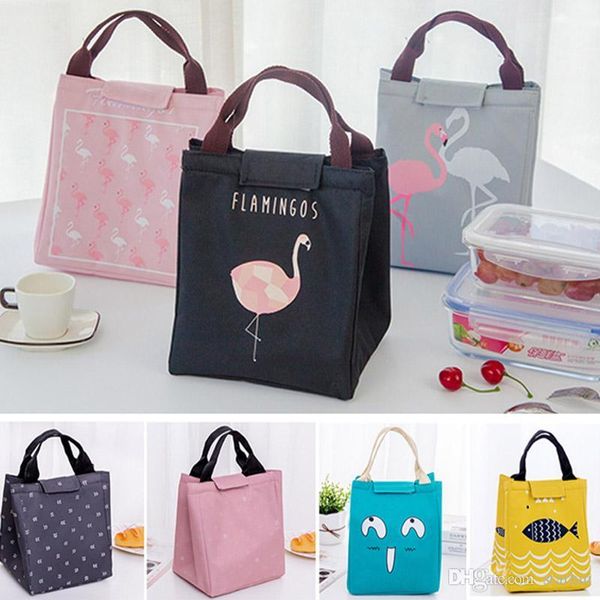 

15 styes insulated lunch boxes bag flamingo bear fish cartoon drawing picnic lunch pouch bag baskets insulated bags wx9-393