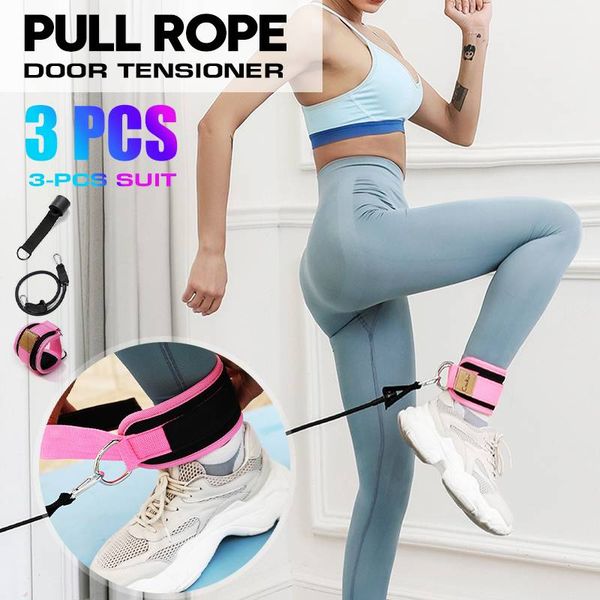 

3pcs yoga resistance rubber bands door tensioner indoor outdoor fitness equipment pilates sport training workout elastic bands
