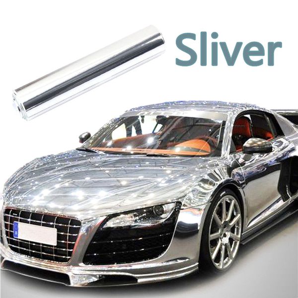 

mirror vinyl wrap car sticker silver chrome film bubble decal sheet m8617