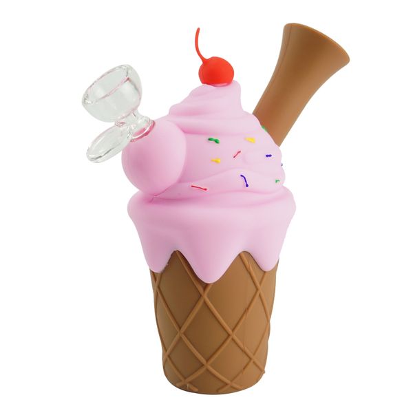 

Съемный мороженое силиконовые Dab Рог табак рука трубы 9 цветов курительные трубы для воды со стеклянной чашей