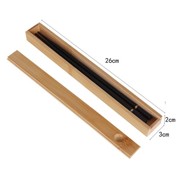 

100pcs portable natural bamboo reusable chopsticks storage box sushi food stick chopsticks case box