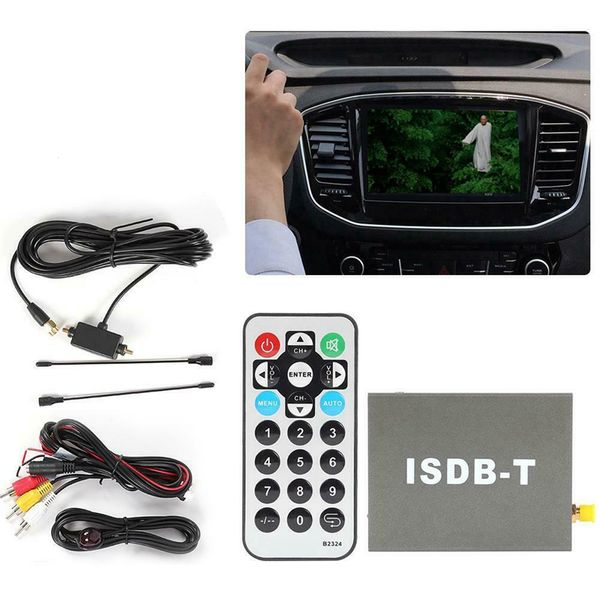 

1 pcs black t502 isdb-t car digital tv receiver box external infrared input socket one seg standard definition tv tuner gps