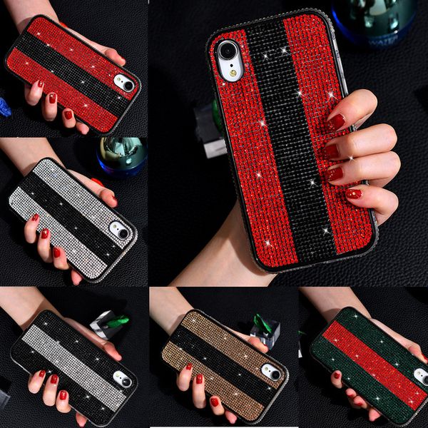 

for iphone 11 pro luxury diamond phone case contrast color bling fashion rhinestone back cover for iphone xs max xr x 6 samsung note 10 pro