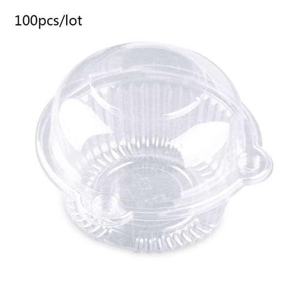 

100 pack plastic single individual cupcake muffin dome holders cups pods(small) u90a