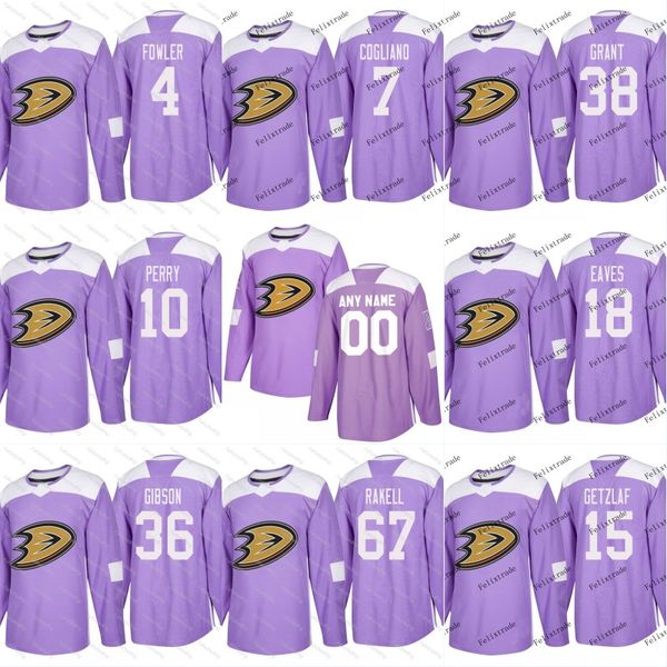 

Hockey Fights Cancer Anaheim Ducks Practice Purple Jersey 4 Cam Fowler 10 Corey Perry 36 John Gibson 14 Adam Henrique 26 Montour Jerseys