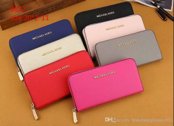 

brand designer michael kors mk fashion women long wallets famous pu leather wallet single zipper cross pattern clutch girl purse, White;black
