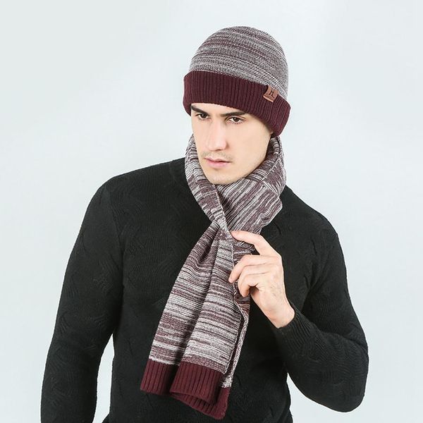 

soft knit hat scarf sets fashion women men winter crochet beanie hats outdoor warm knitted scarf ski caps product wholesale jj20091, Blue;gray