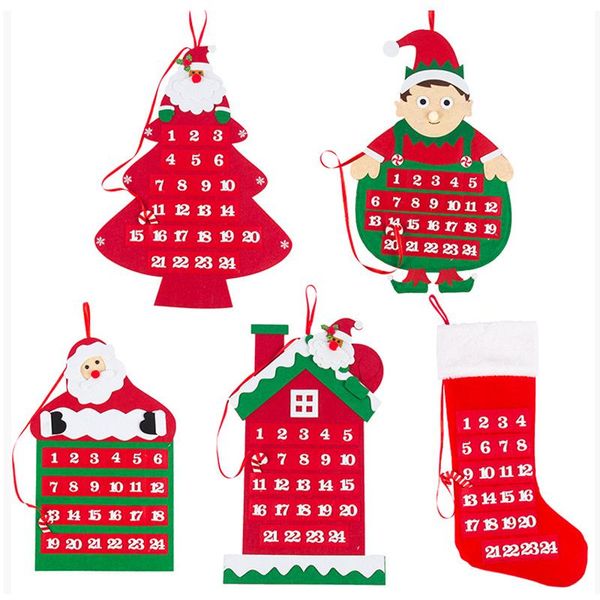 

christmas advent calendar wall hanging xmas ornament cartoon santa claus stocking count down calendar christmas decoration an2800
